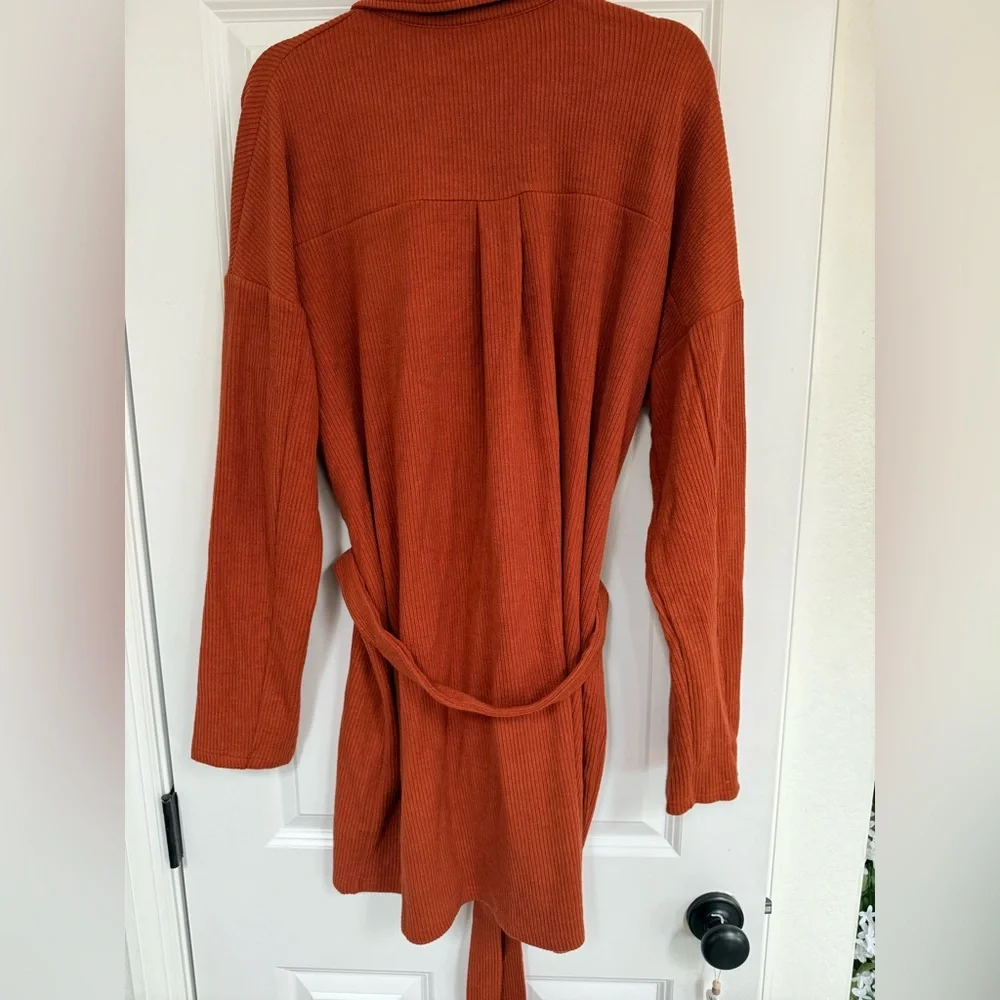 Pink Lily Orange Midi Dress with Collared Neckline - Picture 5 of 5